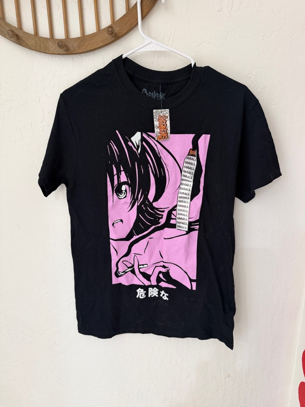 Spencer’s Adult Small Black Danger Anime T Shirt NWT